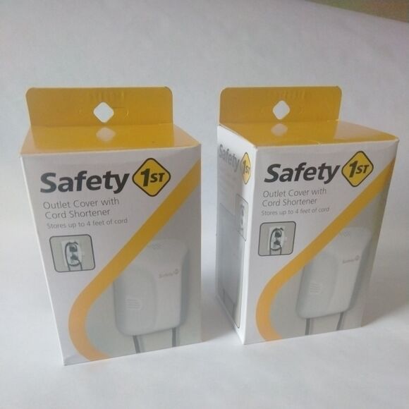 2, Safety 1st Outlet Cover w/Cord Shortener for Baby Proofing White / Cream NIB - Picture 1 of 4
